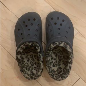 Navy Blue and Cheetah Crocs